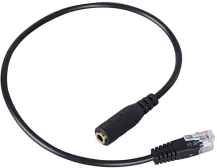 3.5mm Jack naar RJ9 PC / mobiele telefoons Headset naar kantoor telefoon Adapter converter kabel (zwart)