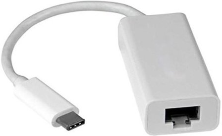 Coretek USB-C naar RJ45 Fast Ethernet LAN adapter - USB2.0 - CAT5 / wit - 0,15 meter