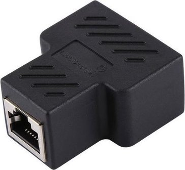 Netwerk kabel splitter (RJ45/ISDN) - Zwart