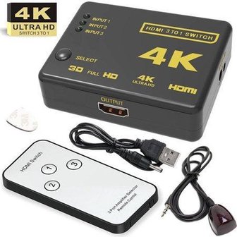 HDMI Switch 3 - 1 met afstandsbediening