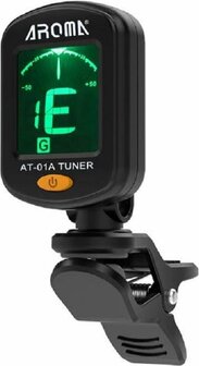 Gitaar Tuner - Aroma AT-01A - Draaibare - LCD Display - Stemapparaat Voor Akoestische Gitaar - Voor Bas - Voor Viool - Gitaar Stemmer - Zwart - Gratis Batterij!