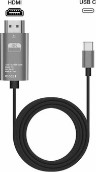 USB-C Naar HDMI 4K 30HZ Kabel - 2 Meter