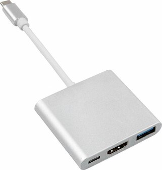 Adapter USB 3.1 C voor HDMI 4K + USB 3.0 + USB C 