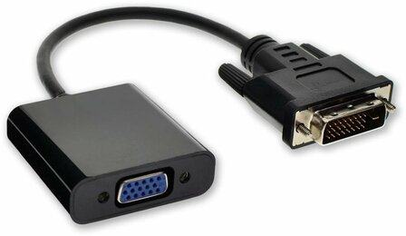 DVI naar VGA adapter - 15cm &ndash; DVI-D naar VGA-connector &ndash; Dual Link &ndash; 1080p Full HD &ndash; voor computermonitor/tv