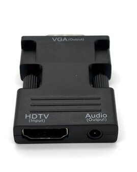 HDMI naar VGA Adapter &ndash; HDMI Female naar VGA Male &ndash; Met 3.5mm Audio Uitgang
