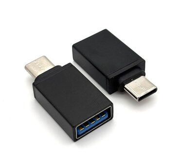 USB-C naar USB-A Adapter &ndash; OTG Converter &ndash; USB 3.0 &ndash; Set van 2 &ndash; Zwart