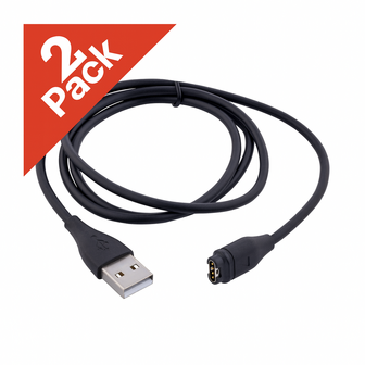 Garmin USB-A Oplaadkabel &ndash; 2-Pack &ndash; 1 Meter &ndash; Zwart &ndash; Compatibel met Forerunner, Fenix, Instinct, Venu &amp; Vivoactive
