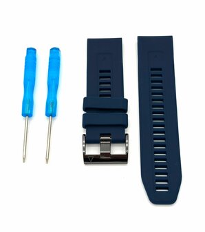 Siliconen Bandje Geschikt voor Garmin Fenix 5S / 6S / 7S / 7S Pro &ndash; Donkerblauw