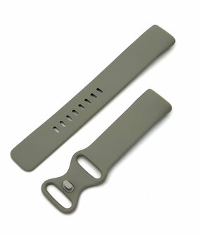 Siliconen Bandje Geschikt voor Fitbit Charge 5 / 6 &ndash; Maat L &ndash; Grijs