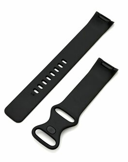 Siliconen Bandje Geschikt voor Fitbit Charge 5 / 6 &ndash; Maat L &ndash; Zwart