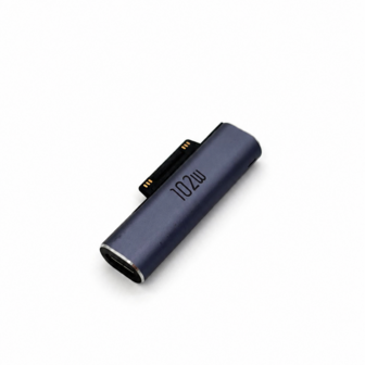 USB-C Oplaadadapter Geschikt voor Microsoft Surface Pro, Surface Laptop, Surface Book &amp; Surface Go - Surface Connect naar USB-C Adapter - Power Delivery tot 102W - Zwart