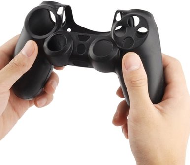 Flexible siliconen beschermings hoesje voor Sony PS4 Game Controller (zwart)