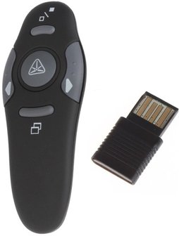 Draadloze presenter met laser pointer - Plug &amp; play door middel van USB - Altijd goed bereik binnen 10 meter en met comfortabele grip