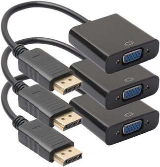 DisplayPort Male naar VGA Female kabel - set van 3 stuks