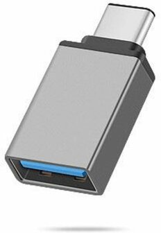 USB-C 3.1 naar USB 3.0 A Female Adapter met OTG functie voor onder andere Macbook en Chromebook. | Zwart / Grijs
