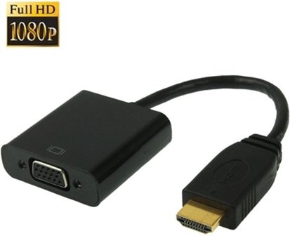 HDMI Male naar VGA Female Video Adapter Kabel, Support Full HD 1080P, Lengte: 22cm(zwart)