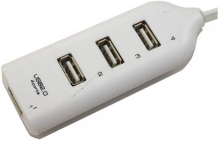 4 Poort mini USB 2.0 Hub, hoge snelheid Wit