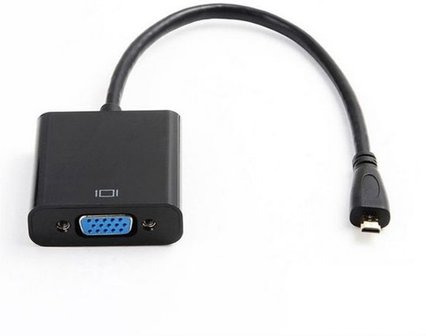 Coretek Micro HDMI naar VGA adapter - zwart - 0,15 meter