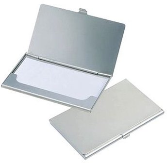 Distributie grillen Afwezigheid Aluminium Kaartjes Visitekaartjes Houder Doosje Zilver - Electrostunt