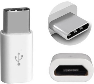 (Combi Pack 3x stuks) Micro USB naar USB C - converter - Android adapter - WIT - Underdog Tech