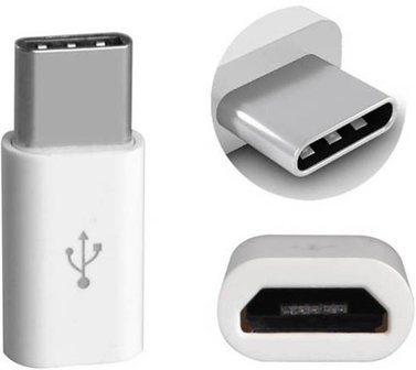 Micro USB naar USB C - converter - Android adapter - WIT - Underdog Tech