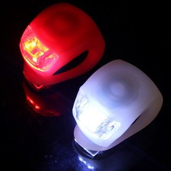 Fietslampjes LED - Set Wit en Rood - Voorlicht en Achterlicht - Inclusief Batterijen - Fietslicht - Lampjes Voor Fiets