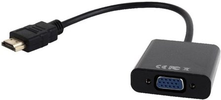 Gembird A-HDMI-VGA-03 VGA HDMI Zwart kabeladapter/verloopstukje