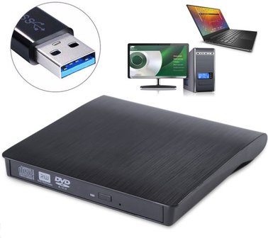 Plug &amp; Play Externe CD/DVD Combo Drive Speler Reader - USB 3.0 CD-Rom Disk Lezer &amp; Brander