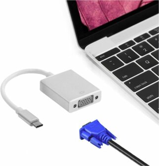 USB-C naar VGA adapter voor Macbook / Chromebook / Acer / Dell / HP / Lenovo