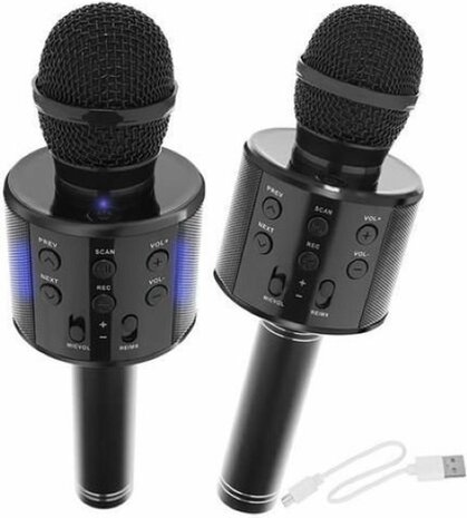 UltimateParty Karaoke Microfoon - Draadloos Bluetooth - Zwart - Voor de gezelligste feestjes