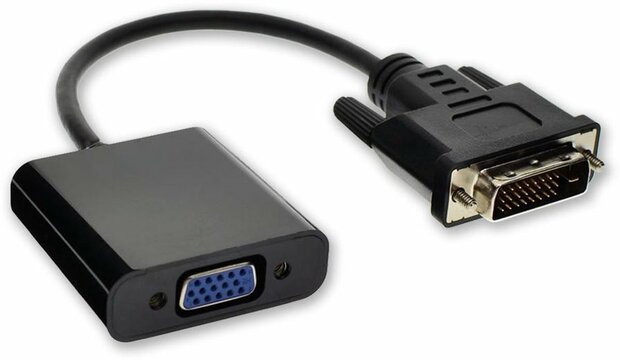 DVI naar VGA adapter - 15cm – DVI-D naar VGA-connector – Dual Link – 1080p Full HD – voor computermonitor/tv