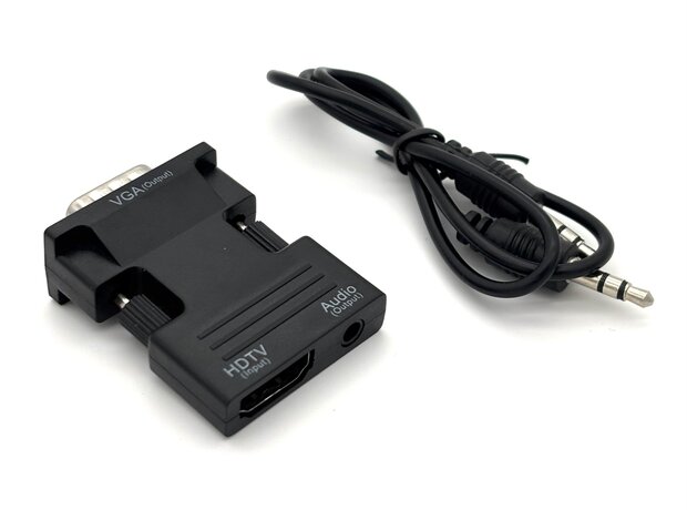 HDMI naar VGA Adapter – HDMI Female naar VGA Male – Met 3.5mm Audio Uitgang