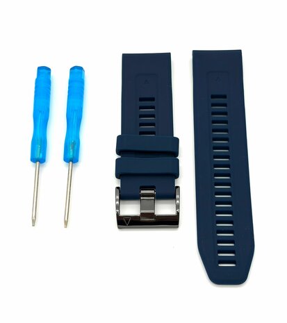 Siliconen Bandje Geschikt voor Garmin Fenix 5S / 6S / 7S / 7S Pro &ndash; Donkerblauw