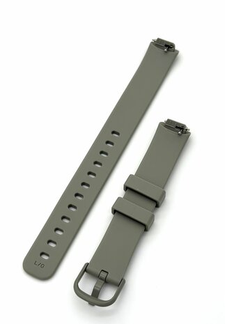 Siliconen Bandje Geschikt voor Fitbit Inspire 3 &ndash; Maat L &ndash; Grijs