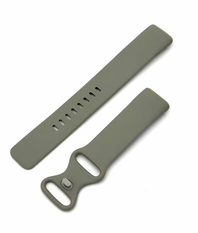 Siliconen Bandje Geschikt voor Fitbit Charge 5 / 6 &ndash; Maat L &ndash; Grijs