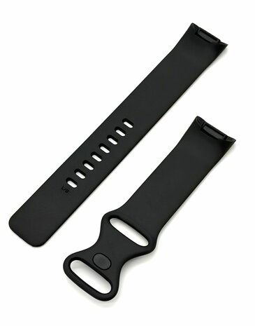 Siliconen Bandje Geschikt voor Fitbit Charge 5 / 6 &ndash; Maat L &ndash; Zwart