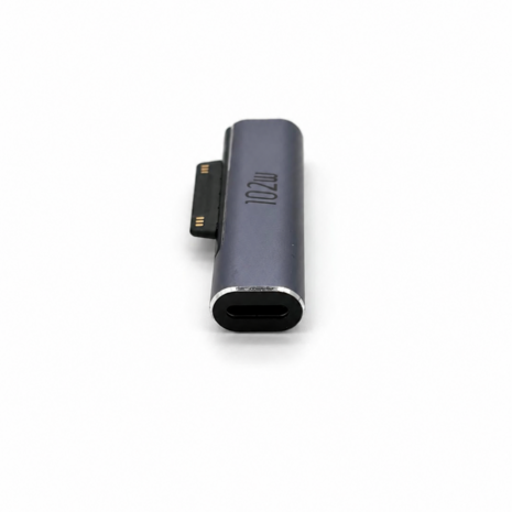 USB-C Oplaadadapter Geschikt voor Microsoft Surface Pro, Surface Laptop, Surface Book & Surface Go - Surface Connect naar USB-C Adapter - Power Delivery tot 102W - Zwart