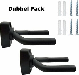 Gitaar Wandbeugels – Set van 2 – Universeel – Voor Gitaar, Bas, Ukelele & Meer – Zwart