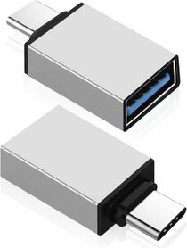 USB-C naar USB-A Adapter – OTG Converter – Set van 2 – USB 3.0 – Zilver