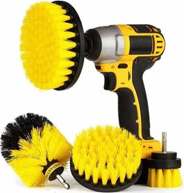 4 delige Borstelset voor Boormachine | 4-delige Reinigingskit voor alle klussen | Schrobborstel Opzetstuk | 4 maten Boorborstels | Reinigingsborstels voor Binnen en Buiten | 50mm / 100mm / 120mm / 89mm