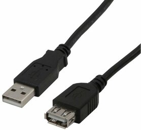USB 2.0 Verlengkabel – 1 Meter – USB-A Male naar USB-A Female – Zwart