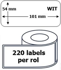 1x Dymo 99014 compatible 220 labels  / 54 mm x 101 mm / wit / papier